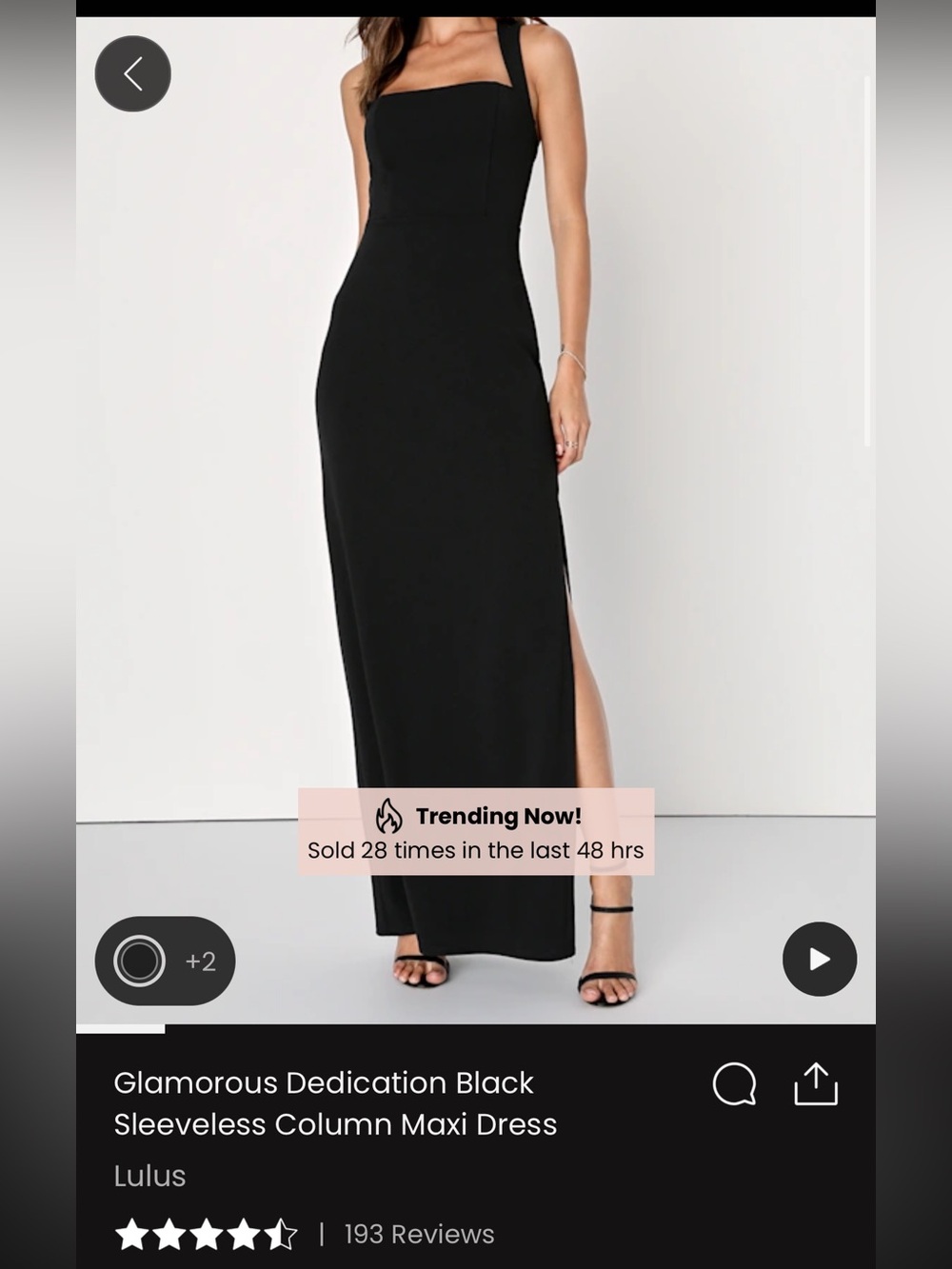 Lulu's Black Sleek Column Maxi Skirt with Side Slit